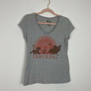 Disney Lion King Juniors Gray V Neck Tshirt Size Large